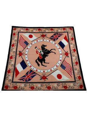 Kenzo Horse Cotton Scarf Handkerchief Flags JAPAN USA FRANCE ENGLAND Dandy Look